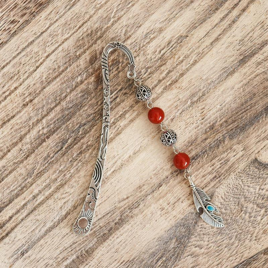Rigid fine stone bookmark - Carnelian-1